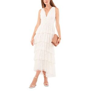 1State Women's Lace Sleeveless Tiered Maxi Dress